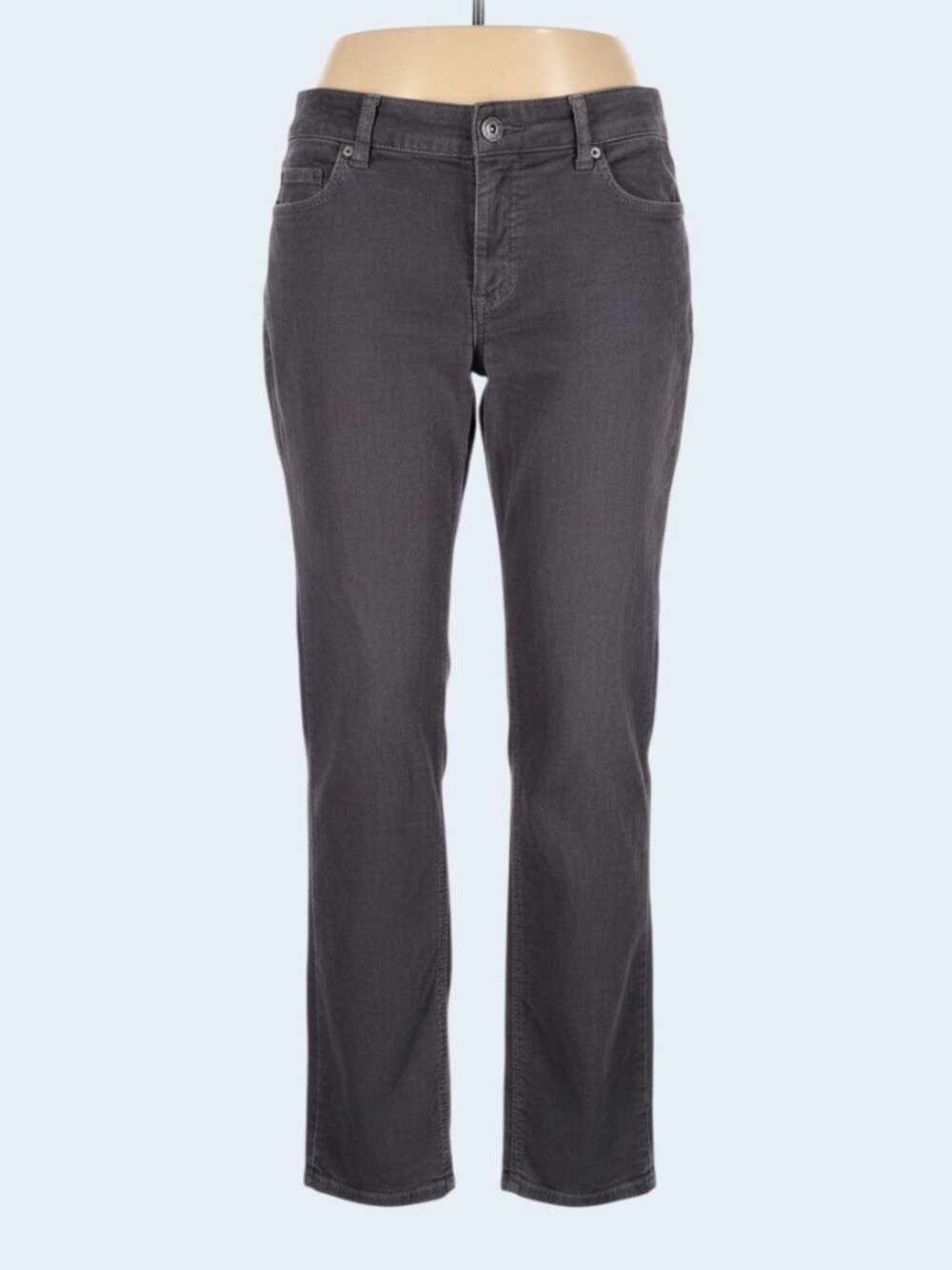 St. John's Bay Gray Stretch Corduroy Straight Leg Pants 6